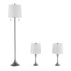 Hastings Home Hastings Home Flared Table Lamps- Set of 3, Silver 104439HXK